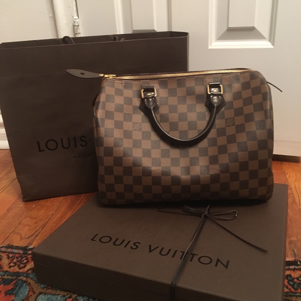 Louis Vuitton Brown Damier Ebene Top-Handle Satchel - Picture 7 of 8